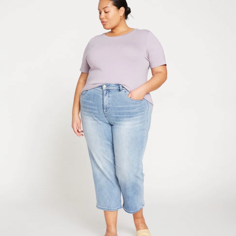 Universal Standard Bae Boyfriend Crop Light Blue Jeans size 24
